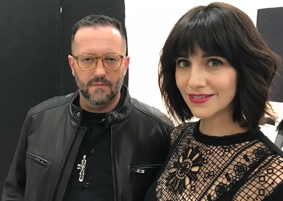 Montana in 2017 with actress Erika Rosenbaum at Variety "Justice League" shoot