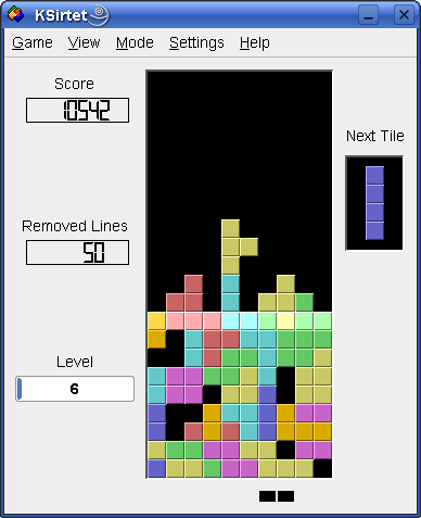 KSirtet, a KDE clone of Tetris