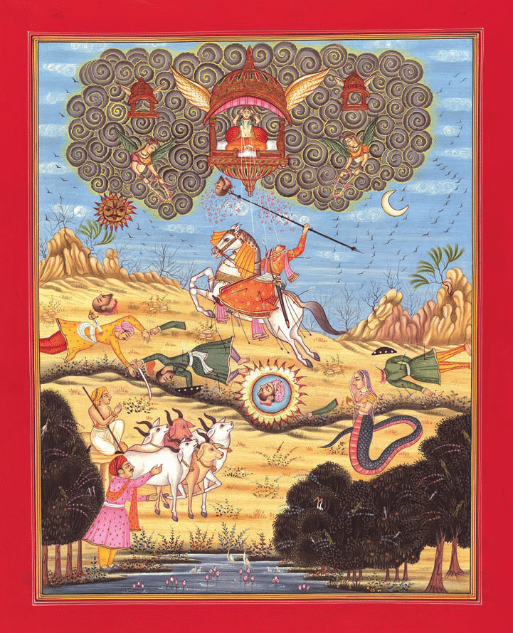 Ajja Jhala charging towards Babur headless, Khanwa 1527
