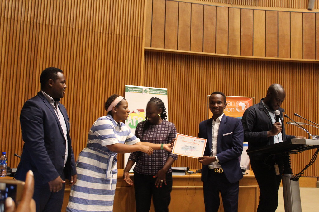 Thierry Nijimbere on graduation day of the Model African Union Event in 2019