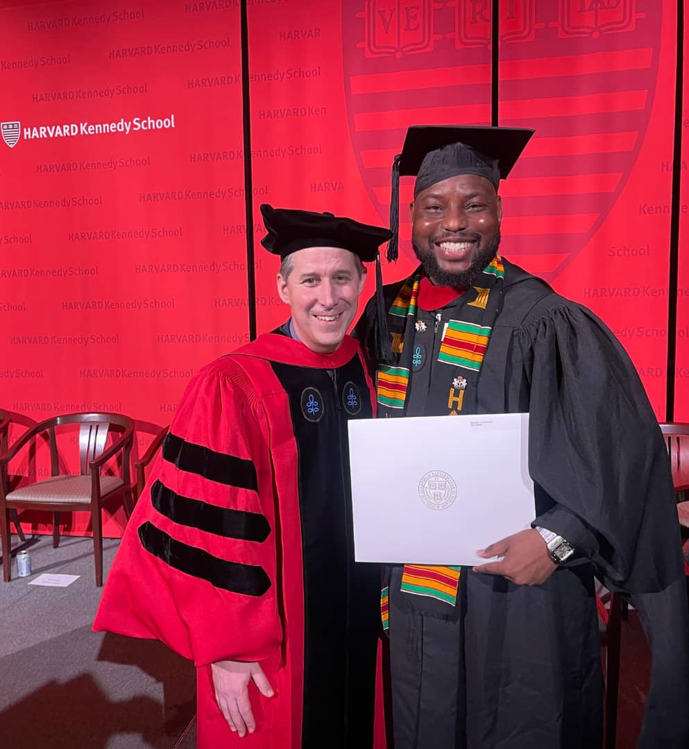 Timi Olagunju with Professor Jeremy Weinstein, Dean Harvard University, J.F. Kennedy School of Government and former adviser to President Obama