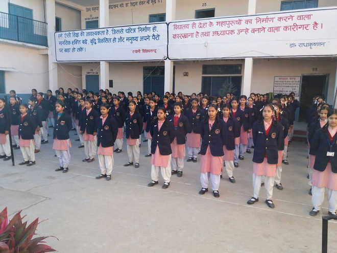 Morning Assembly in GMSSS Dhundan