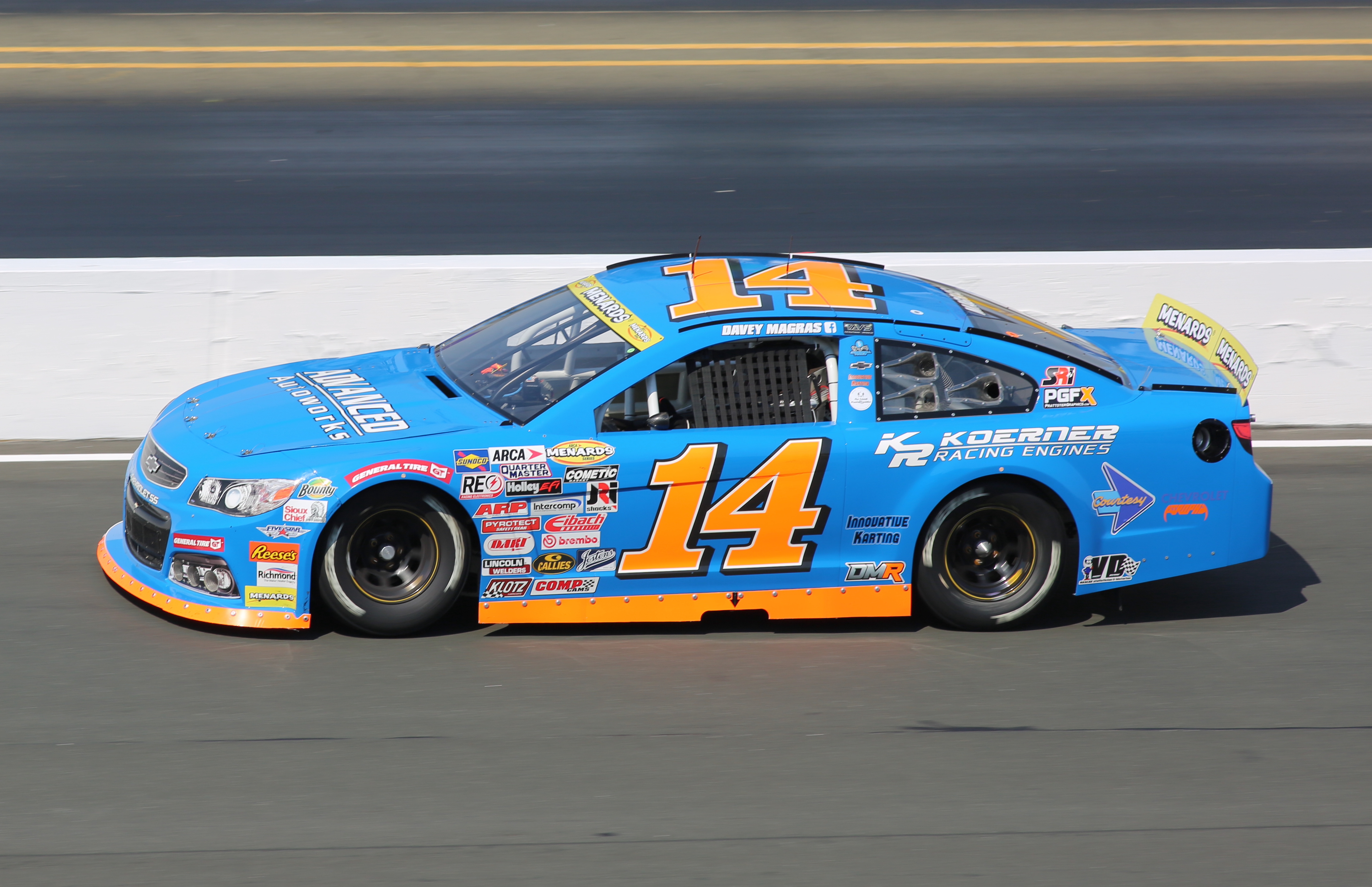 Magras' No. 14 car at Sonoma Raceway in 2025