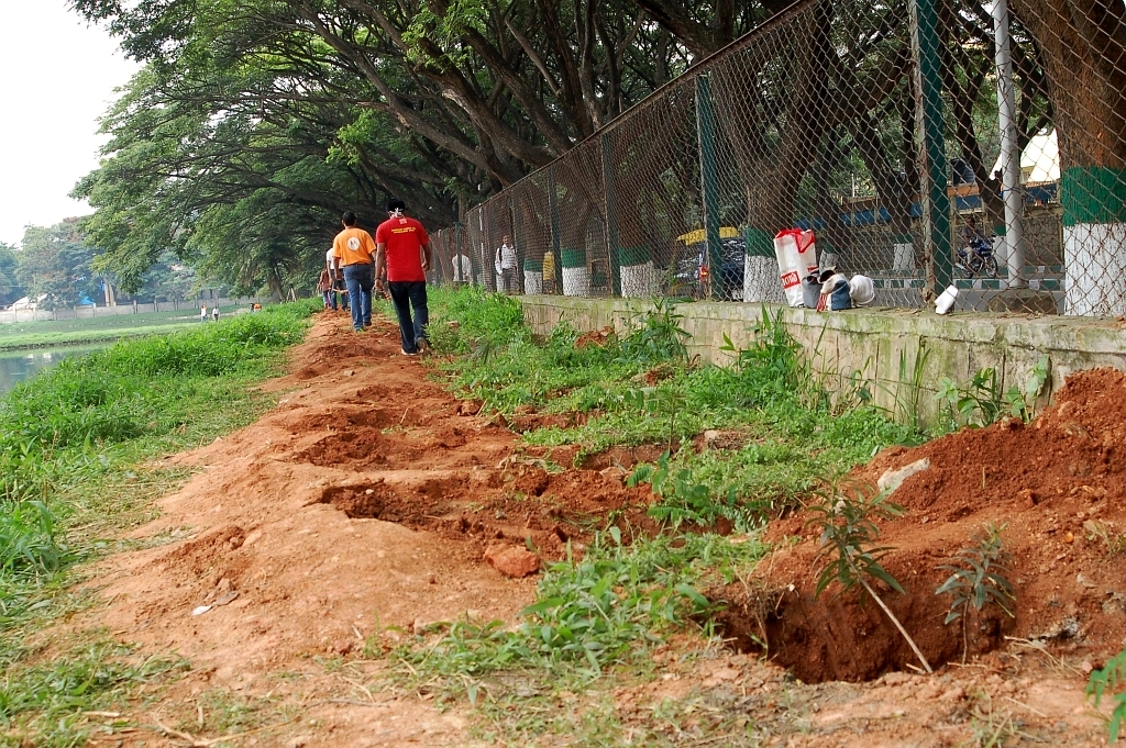 Around 100 saplings planted in Bagmane Tech park Lake