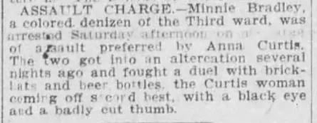 Annie_Curtis,_Minnie_Bradley.jpgReports of Curtis' and Bradley's altercation (May 1904, Omaha Daily Bee)
