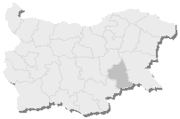 Map of Bulgaria, 31st MMC – Yambol is highlighted