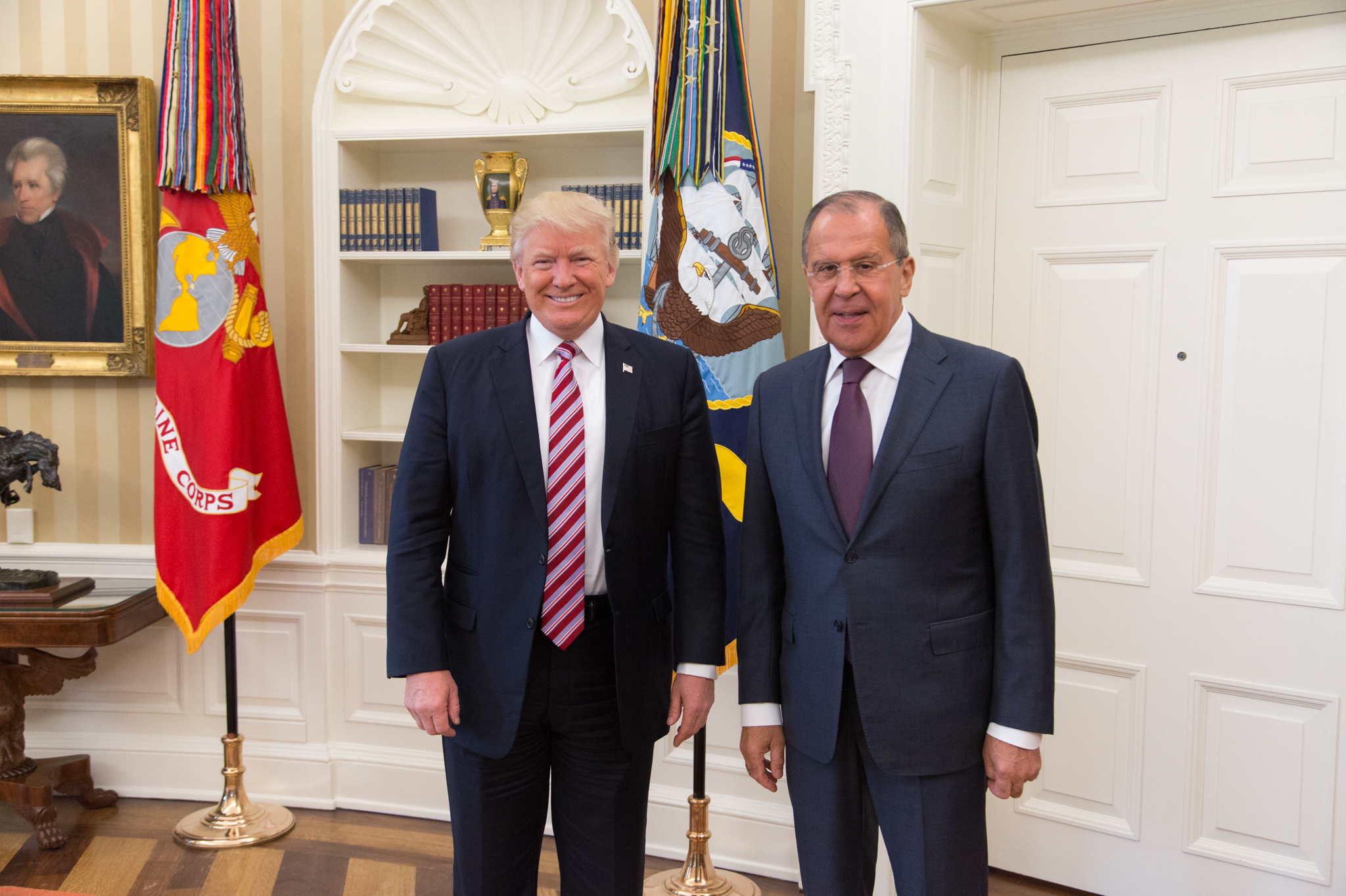 President Trump meets with Lavrov (pictured) and Kislyak on May 10, 2017. A photographer from Russian News Agency TASS was present, but no other press. President Trump meets with Lavrov (pictured) and Kislyak on May 10, 2017. A photographer from Russian News Agency TASS was present, but no other press.