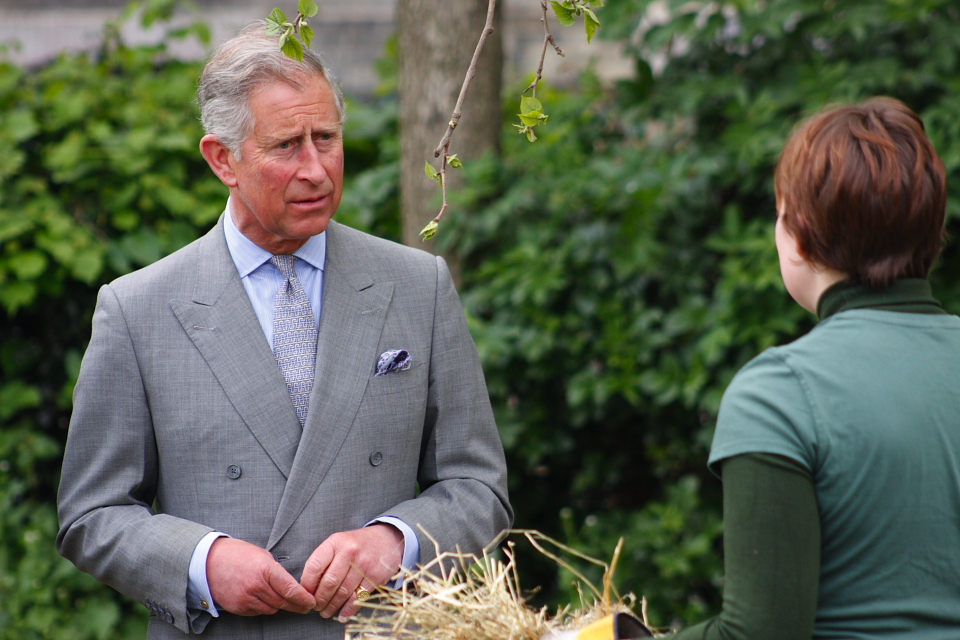 Charles, then Prince of Wales, on a royal visit to Hackney City Farm in 2009