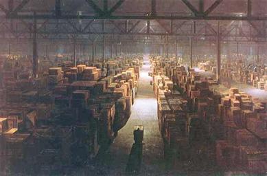 The Government Warehouse at the end of the movie Raiders of the Lost Ark.