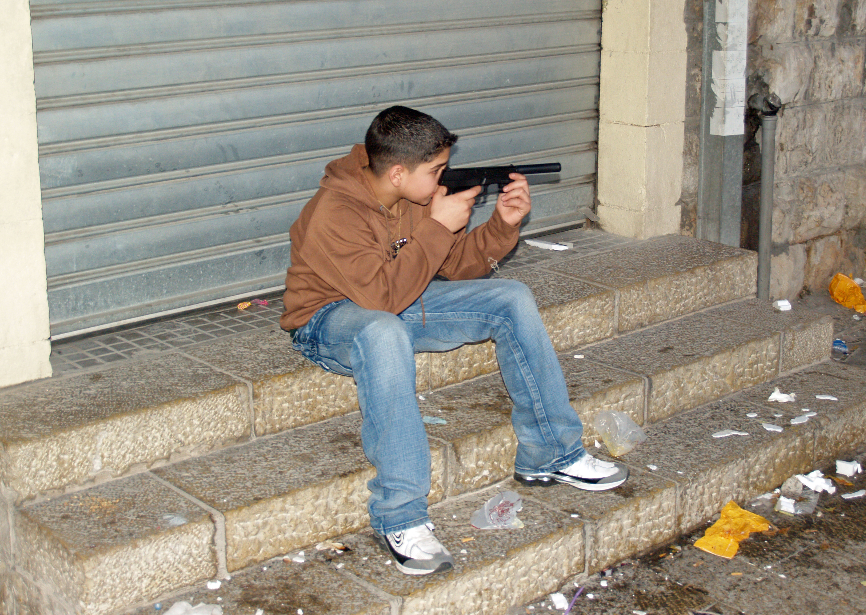 Palestinian boy in Nazareth, Israel. A recent study by Herzog’s trauma centre found that 33 per cent of Israeli youth have been affected personally by [...], either by being at the scene of an attack or by knowing someone injured or killed by terrorists. Seventy per cent of those surveyed reported increased subjective fear or hopelessness.