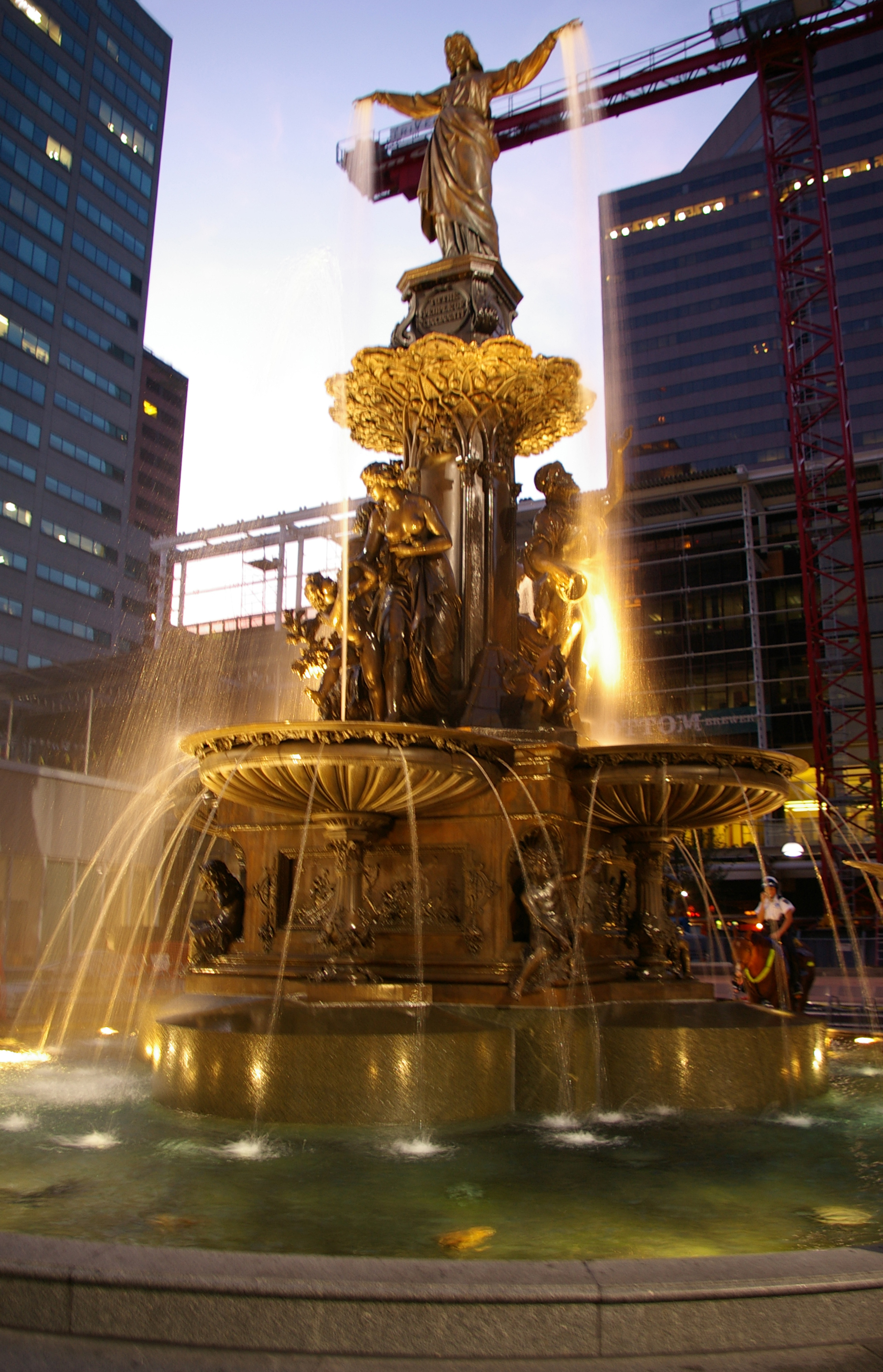 Tyler Davidson Fountain, centerpiece of Fountain Square, Cincinnati.