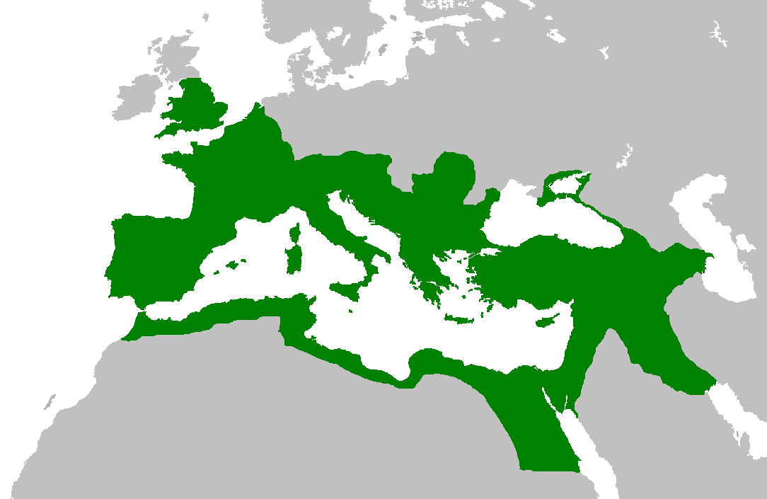 The Roman empire at its territorial height under Trajan, 116 AD