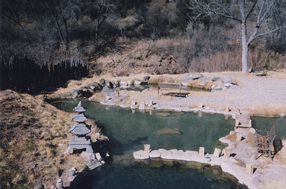 One of the various hot springs at the Bodhi Manda Zen Center