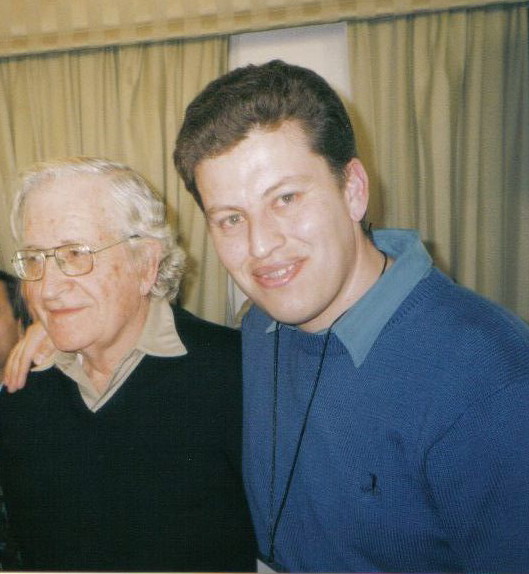 Picture of Wladimir Soto (right) with Noam Chomsky