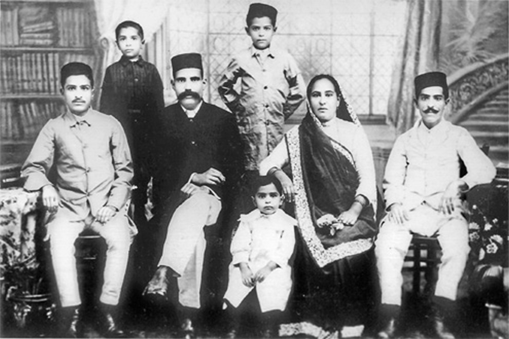Sheriar with his family. Meher Baba is seen on the left.