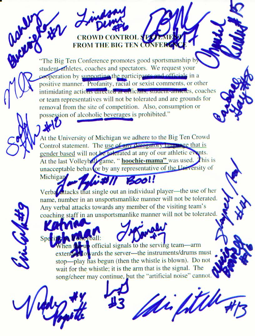 The crowd control statement issued by the NCAA in 2002