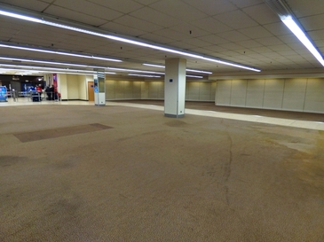 Interior of the former Tesco building in Chatham, with the ground floor cleared