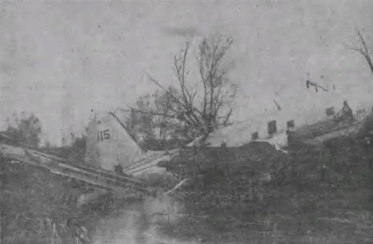 Wreckage of China National Aviation Corporation Flight 115