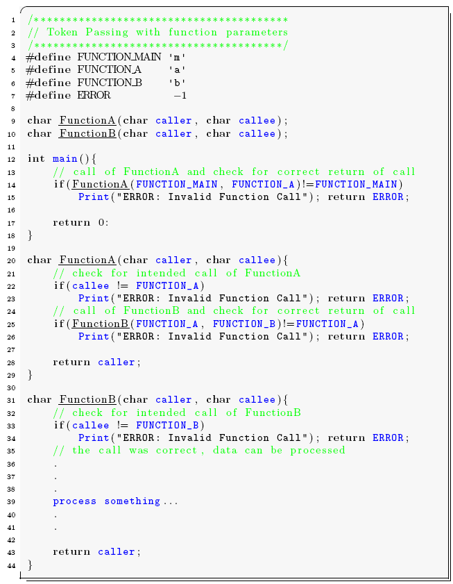 C Source: Token Passing with Function Parameters. C Source: Token Passing with Function Parameters.