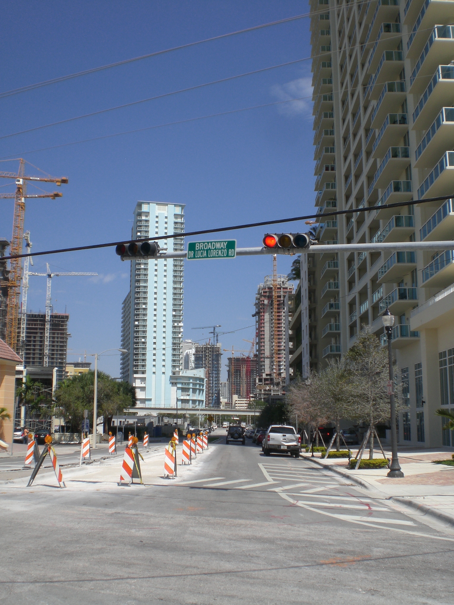 Intersection of Broadway and Miami Avenue in Brickell in Downtown Miami. Photo: Marc Averette