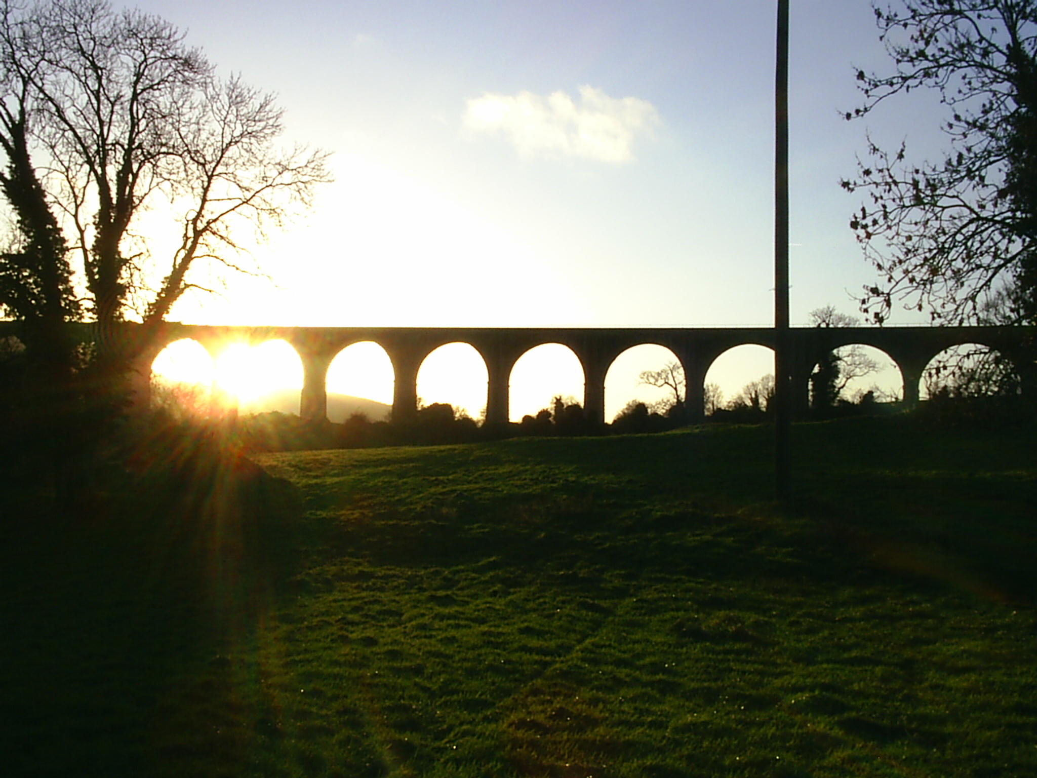The Craigmore Viaduct at sunset, from the East side