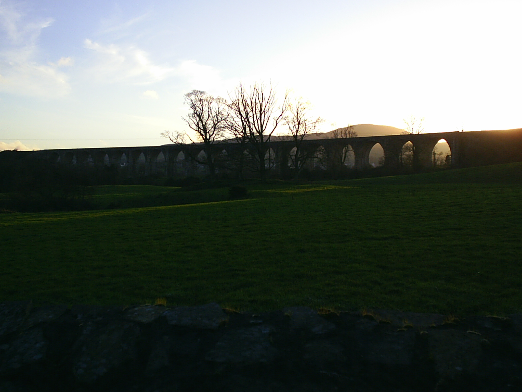 The Craigmore Viaduct at sunset, from the East side