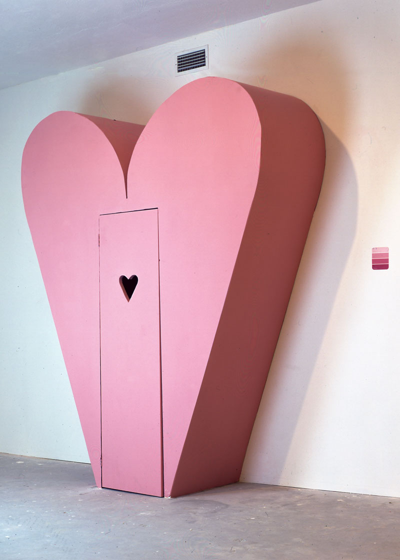 Installation view of The heart Shaped Kissing Booth