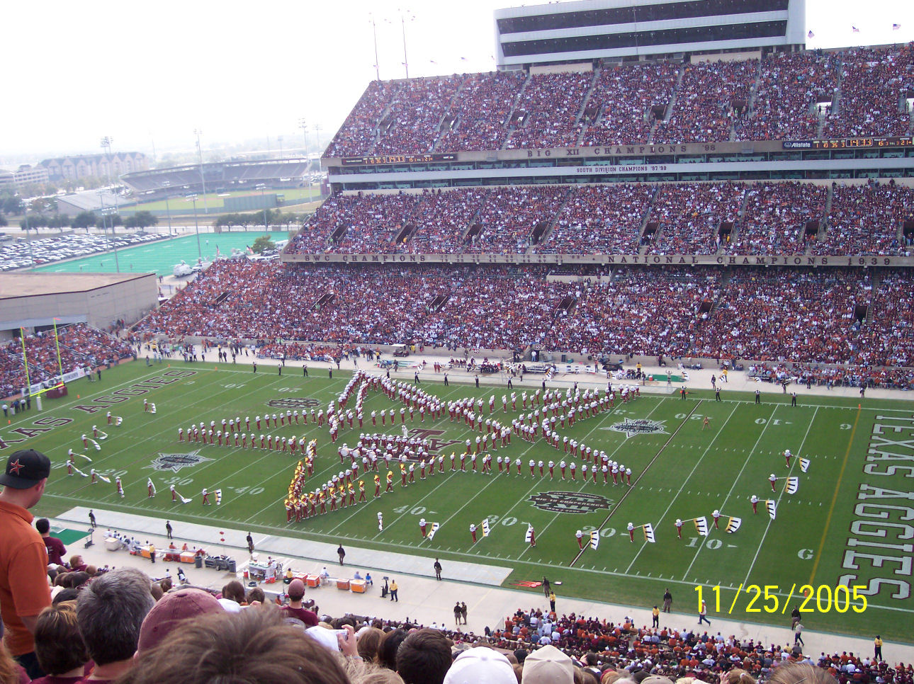 The Longhorn band at halftime