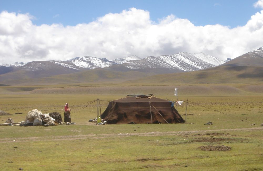 A contemporary Tibetan nomadic tent near Namtso lake.