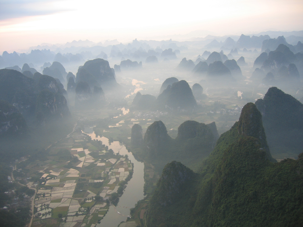 The Yulong River Valley where the Yangshuo Mountain Retreat is located