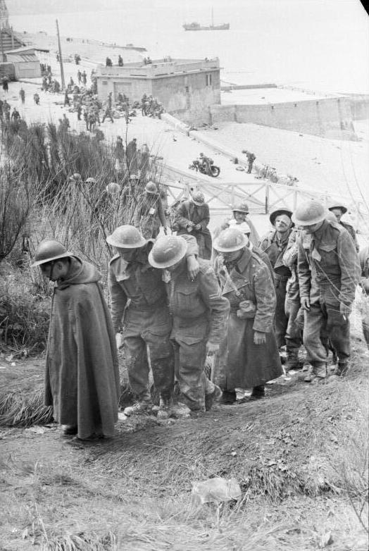 British and French soldiers taken prisoner in Northern France