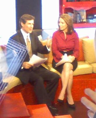 Money for Breakfast set and hosts Alexis Glick and Peter Barnes