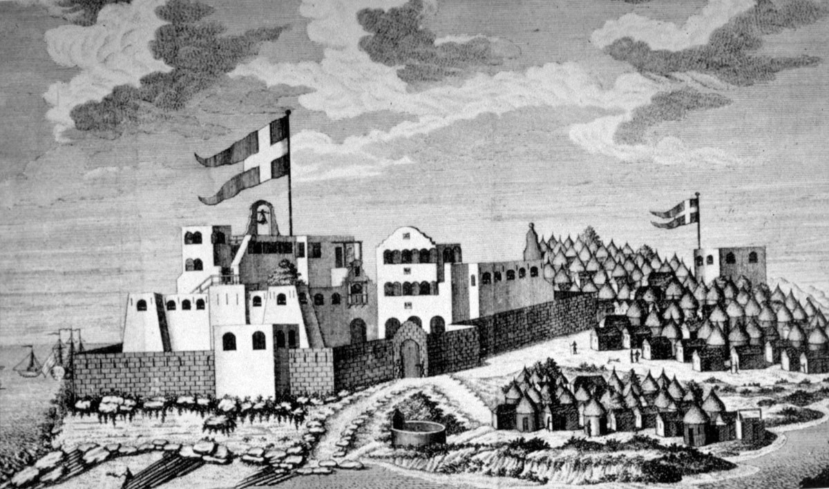 A contemporary drawing of Osu Castle A contemporary drawing of Osu Castle