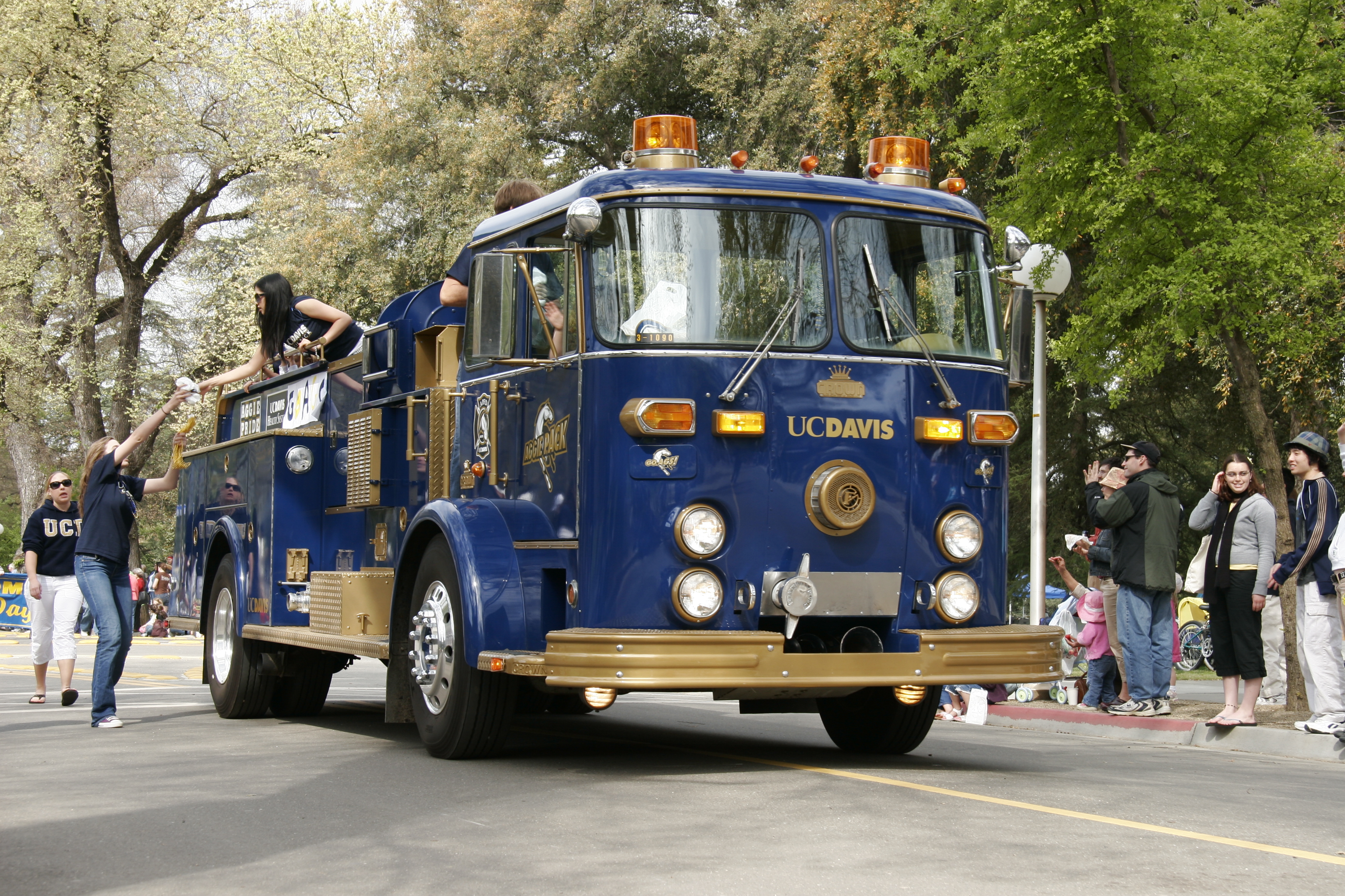 Former UC Davis Fire engine. Presently used by the Aggie Pack booster club as a promotional vehicle. 