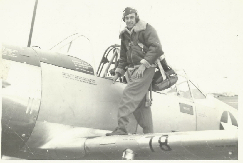 Cadet Francisco Mercado, Jr. by a BT-13A Basic Trainer