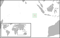 The location of the Cocos (Keeling) Islands