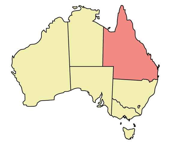 Map of Queensland, Australia