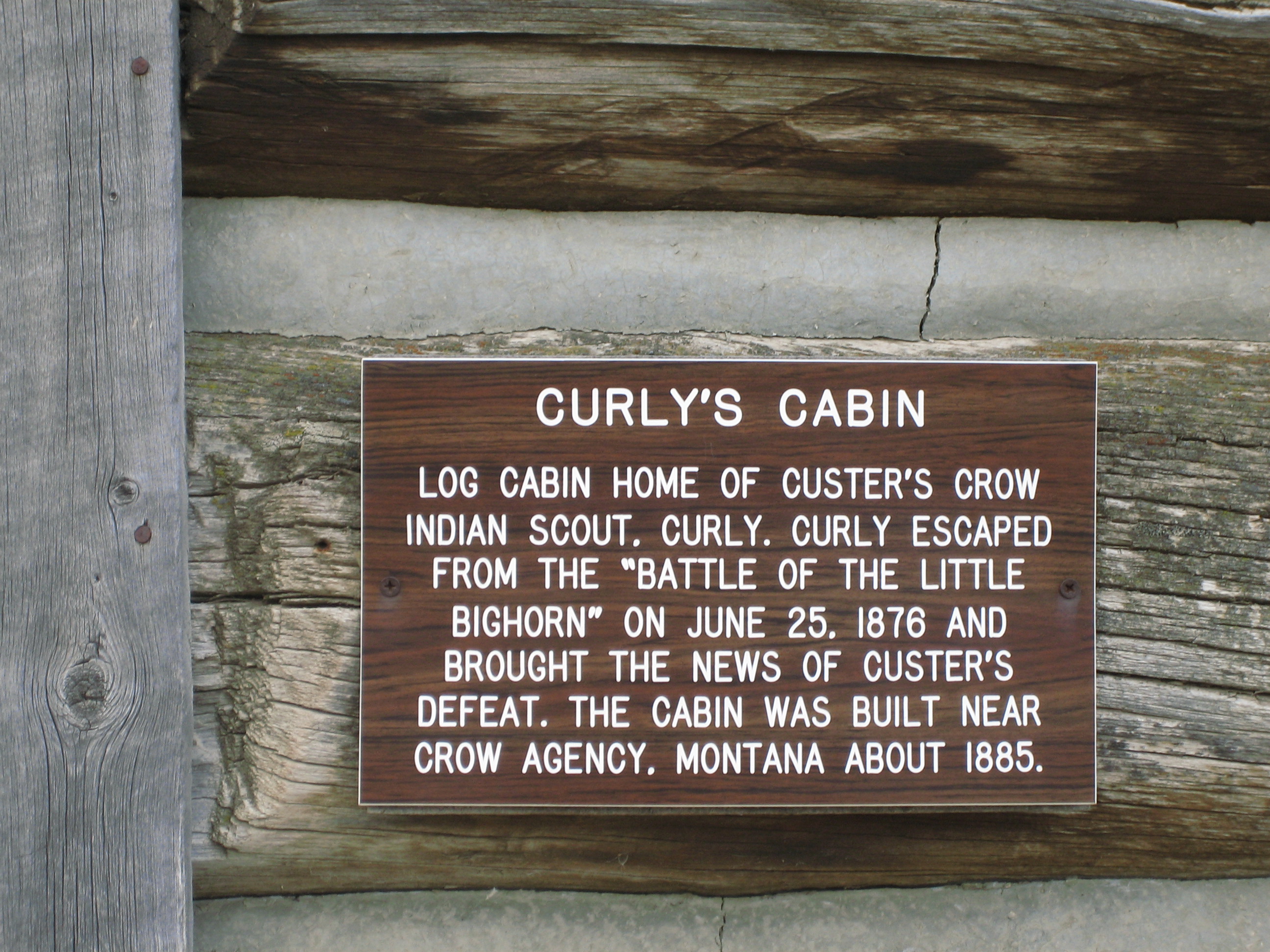 250pxSite of log cabin of Custer's Crow scout Curly in Cody, Wyoming