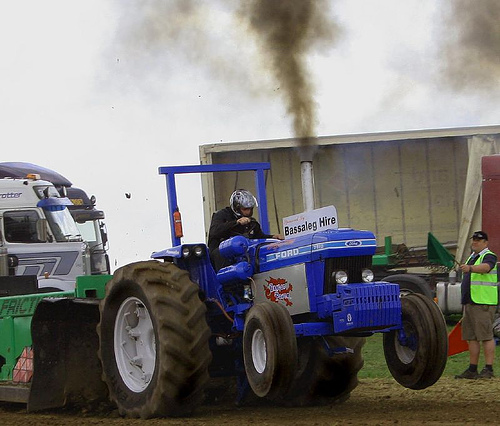 A Ford tractor pulling.