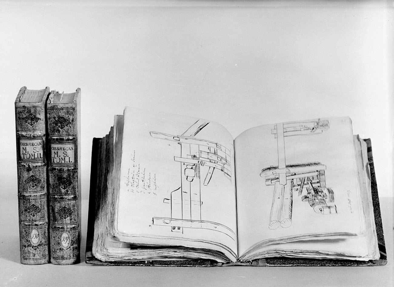 Carl Johan Cronstedt's sketchbooks and notebooks from 1729.