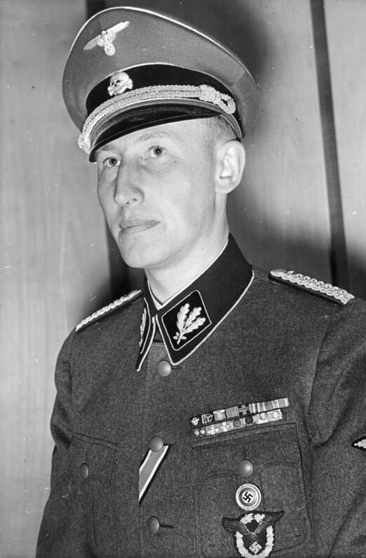 Obergruppenführer und General der Polizei Reinhard Heydrich (shown in Gruppenführer's uniform), August 1940.