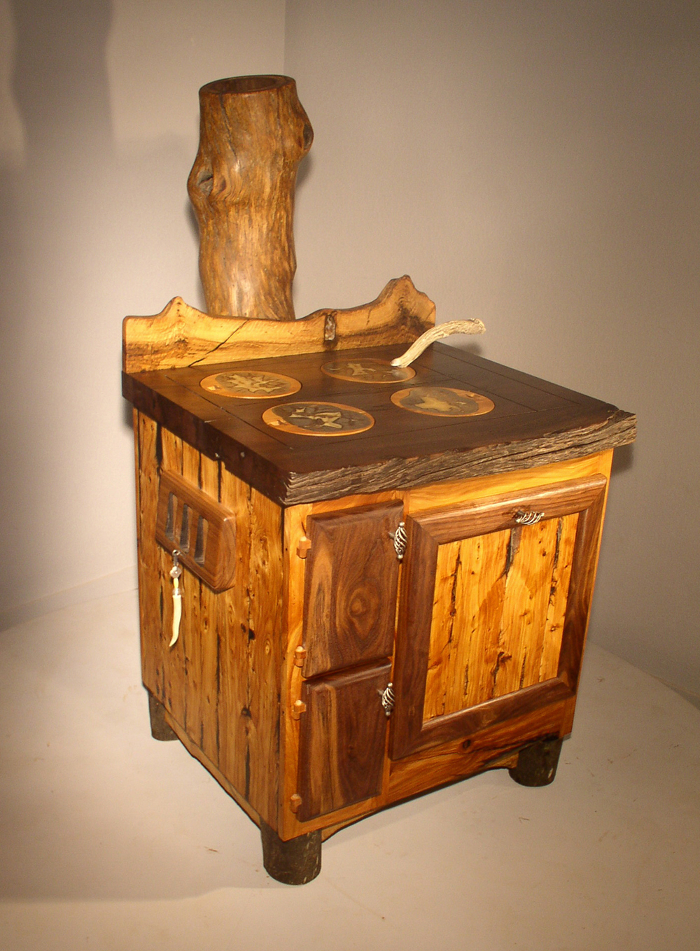 Mama's Stove wine cabinet,Best Western Spirit Award Winner at 2003 Western Design Conference