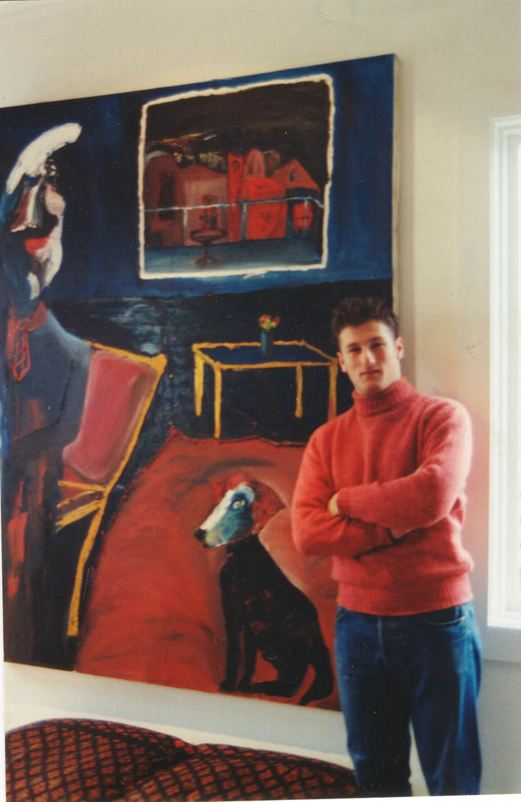 Josh Rosenthal pictured in front of an early work. 1996