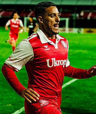 Dourado celebrating after scoring the only goal in stoppage time against Loudoun United in the U.S. Open Cup