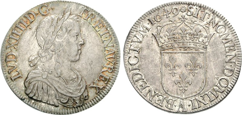 Louis XIV Écu or louis d'argent, 1649.