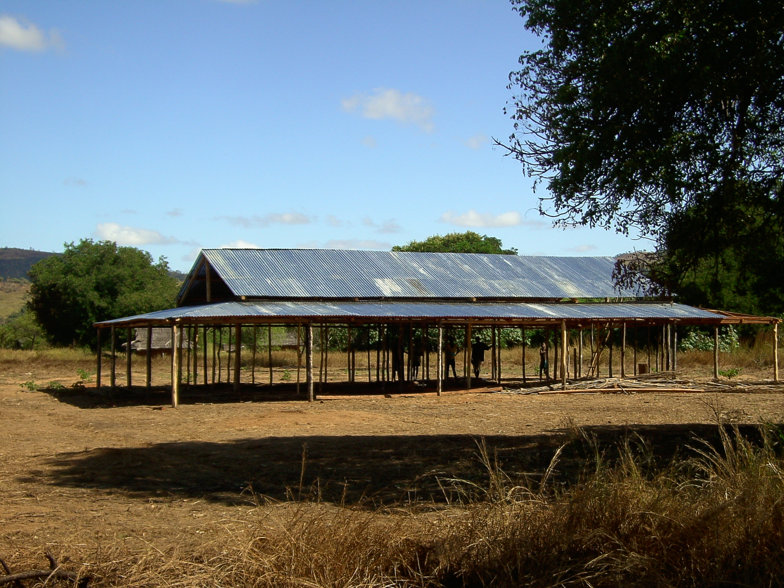 The village school at Tamotamo under construction
