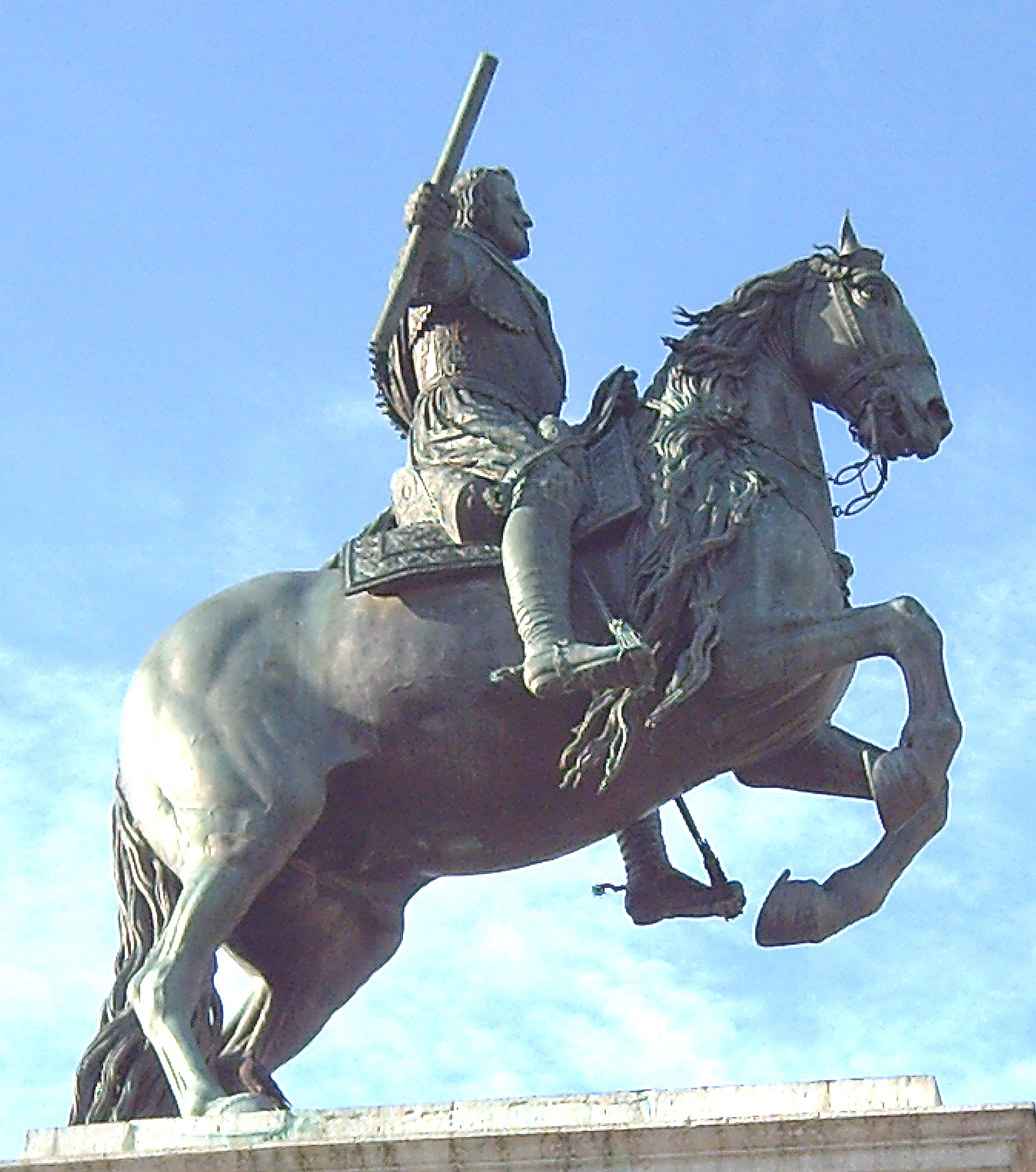 Monument to Philip IV of Spain, in Madrid. Pietro Tacca, the sculpture's artist, worked from drawings of the king by Velázquez.