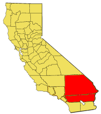 Map of California, highlighting the Inland Empire Metropolitan Area