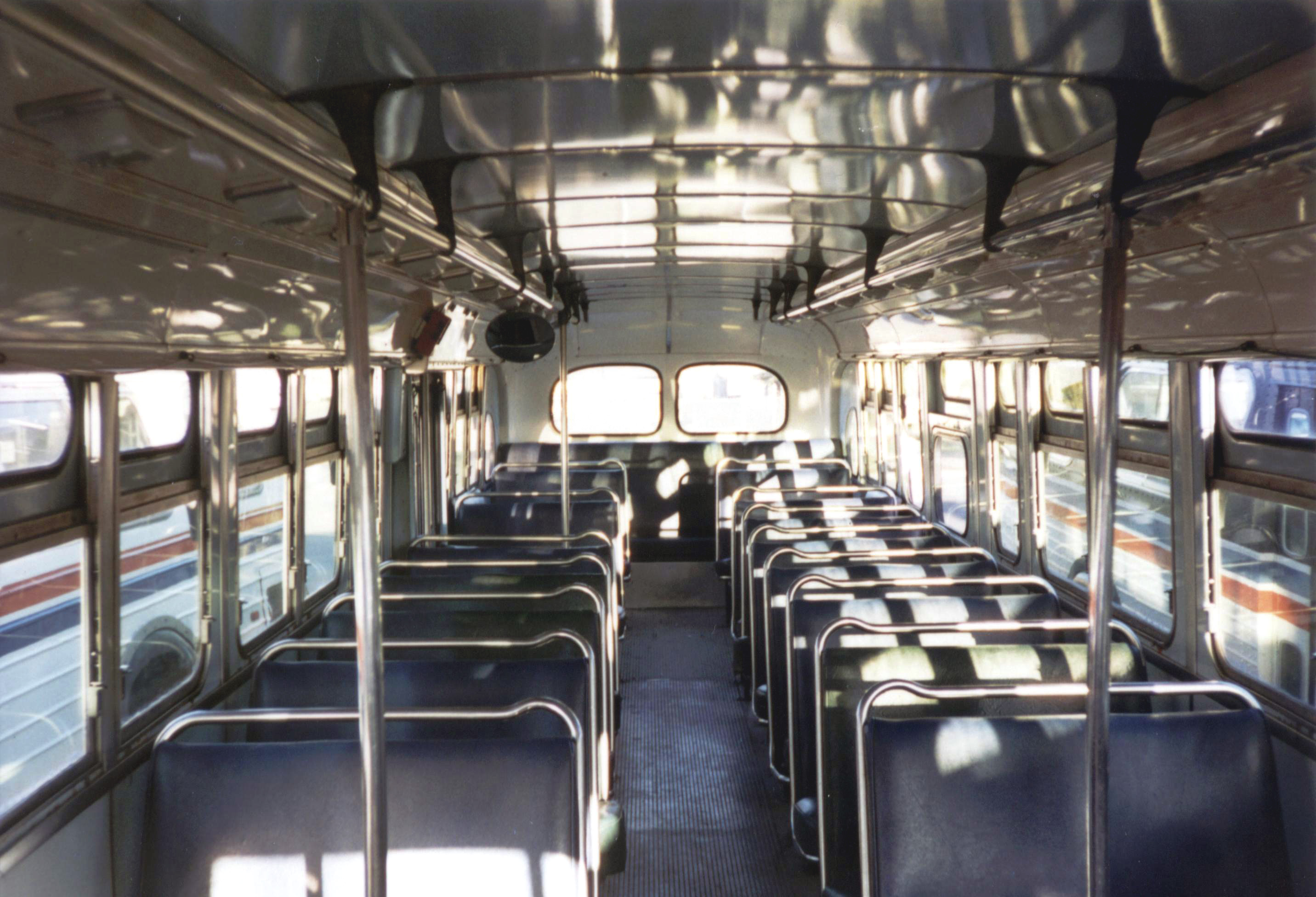 Interior of 4508, parked at the Unitrans garage (photo taken in the early-mid 1990s)