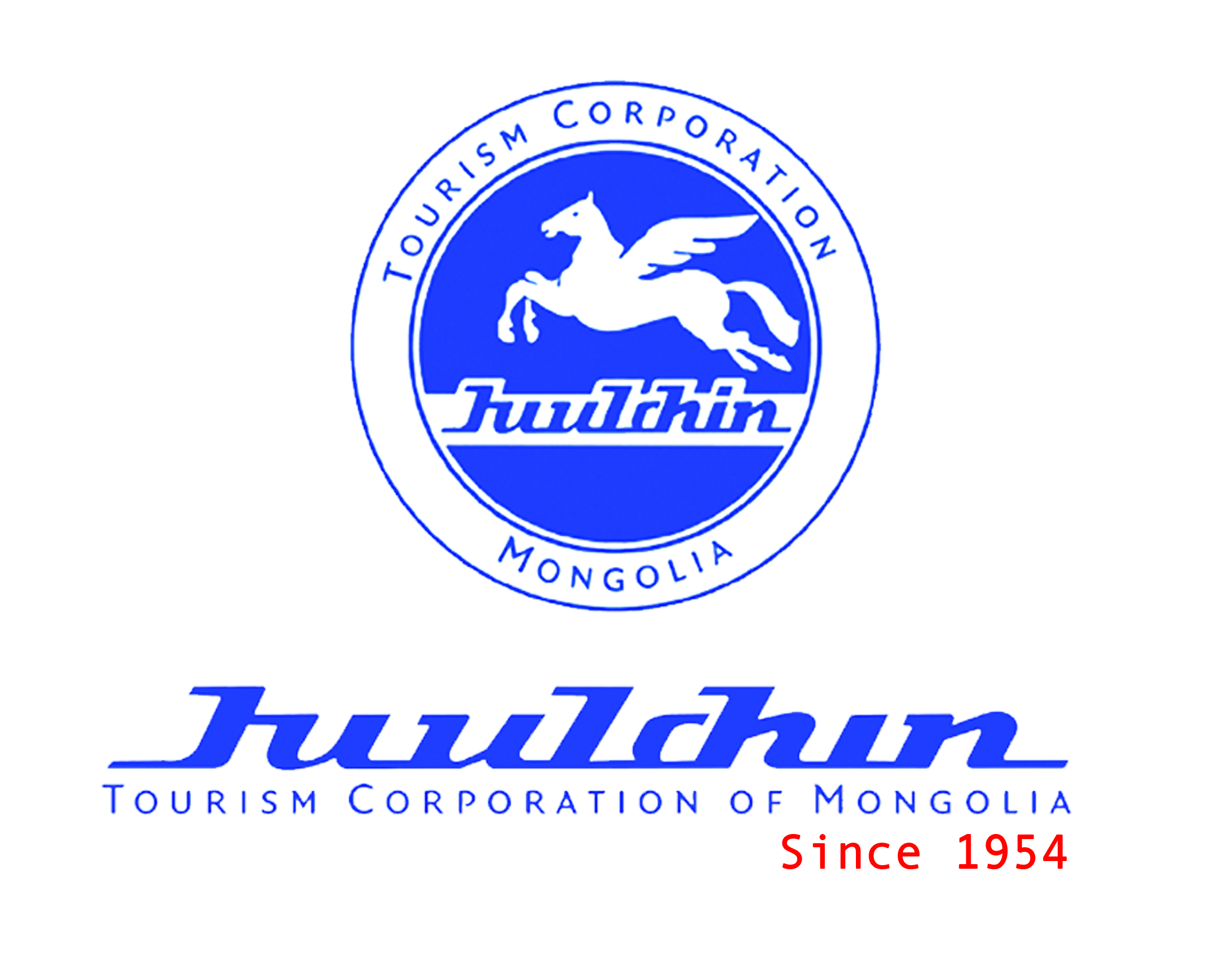 The logo of the Juulchin Tourism Corporation of Mongolia